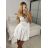 Carmen summer chiffon summer dress (S / M ONE SIZE) ITALIAN FASHION IMWA222561 -   white -   S / M