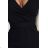 479-9 NINA elegant dress with envelope neckline, sleeve and belt - black