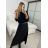 Sukně dlouhá skládaná s páskem dámská (S/M ONE SIZE) ITALSKÁ MÓDA IMM236295 S/M black