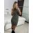 Women's Long Chiffon Short Sleeve Dress (S/M ONE SIZE) ITALIAN FASHION IMWGS231048 -   green khaki -   S/M/L
