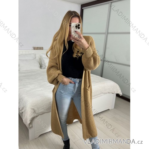 Women's Long Sleeve Cardigan (S/M ONE SIZE) ITALIAN FASHION IMWKK232891 -   Brown
 -   S/M/L