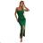 563-3 COSIMA Shiny and elegant draped dress - green color