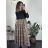 Women's Elegant Belt Long Sleeve Dress (S/M ONE SIZE) ITALIAN FASHION IMM23UN6139