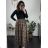 Women's Elegant Belt Long Sleeve Dress (S/M ONE SIZE) ITALIAN FASHION IMM23UN6139 S / M black