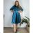 Shirt 3/4 sleeve ladies strip (4XL/5XL ONE SIZE) ITALSKÁ MÓDA IM422FLUFF 42/44 Royal blue
