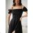 Women's Plus Size (42-46) Long Elegant Party Sleeveless Dress POLISH FASHION PMLBC23265-10 black 36