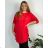 Shirt 3/4 sleeve ladies strip (4XL/5XL ONE SIZE) ITALSKÁ MÓDA IM422026 56/58 black