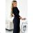 Elegant party dress Shiny with neckline and slit on the leg (XS - XL) Polish fashion NMC-404-6/DR black L