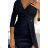 Elegant party dress Shiny with neckline and slit on the leg (XS - XL) Polish fashion NMC-404-6/DR black L