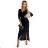 Elegant party dress Shiny with neckline and slit on the leg (XS - XL) Polish fashion NMC-404-6/DR black L