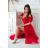 Women's Plus Size (42-46) Long Elegant Party Sleeveless Dress POLISH FASHION PMLBC23265-10 red 34