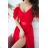 Women's Plus Size (42-46) Long Elegant Party Sleeveless Dress POLISH FASHION PMLBC23265-10 red 34