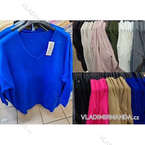 Women's Satin Long Sleeve Shirt (S/M/L ONE SIZE) ITALIAN FASHION IM322560