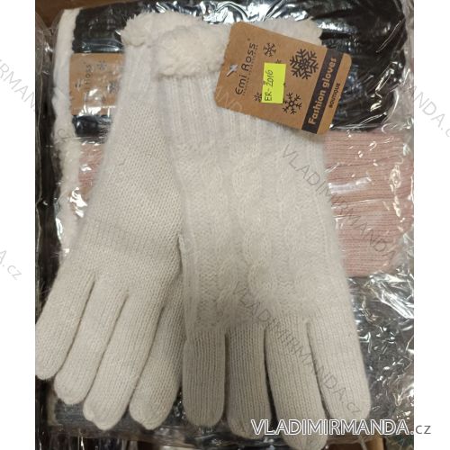 Women's knitted finger gloves (ONE SIZE) sandra SAN24ER-2016