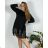 Women's Stand Collar Long Sleeve Knitted Sweater (S/M ONE SIZE) ITALIAN FASHION IMPLI228596 40/42 black
