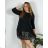 Women's Stand Collar Long Sleeve Knitted Sweater (S/M ONE SIZE) ITALIAN FASHION IMPLI228596 40/42 black
