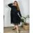 Women's Stand Collar Long Sleeve Knitted Sweater (S/M ONE SIZE) ITALIAN FASHION IMPLI228596 52/54 black