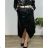Long Sleeve Dress with Pendant Women's Oversized (3XL / 4XL ONE SIZE) ITALIAN FASHION IMWQ2115022 50/52 black