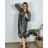Women's Long Chiffon Short Sleeve Dress (S/M ONE SIZE) ITALIAN FASHION IMWGS231048 black