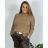 Women's oversize sweater with print (M / L ONE SIZE) ITALIAN FASHION IMB22KELLY 52/54 Brown
