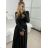 Dress with 3/4-sleeve ladies pocket (uni sl) ITALIAN Fashion IM3181746 black S / M