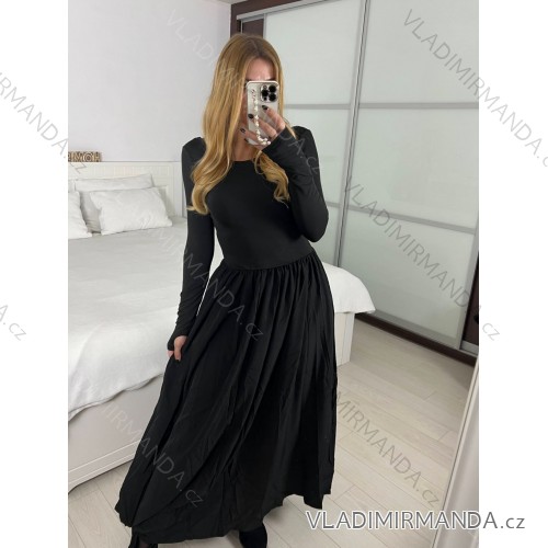 Dress with 3/4-sleeve ladies pocket (uni sl) ITALIAN Fashion IM3181746 black S / M