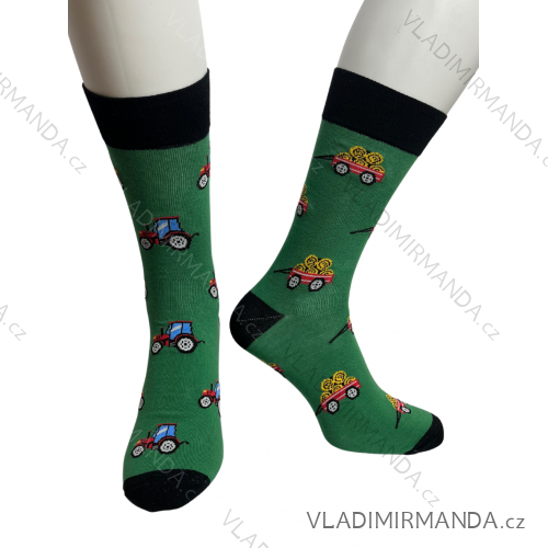 Happy Men's Tractor Socks (38-41,42-46) POLISH FASHION DPP21226RED/DR 42-46 green