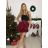Women's Long Chiffon Short Sleeve Dress (S/M ONE SIZE) ITALIAN FASHION IMWGS231048 -   wine -   S / M