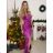 Women's Strappy Long Party Dress (S/M ONE SIZE) ITALIAN FASHION IMPSH246455/DU -   růžová fuchsiová -   S/M/L