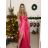 Women's Elegant Party Long Dress with Straps (S/M ONE SIZE) ITALIAN FASHION IMPSH2280608/DU -   béžová smetanová -   S/M/L