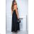 Women's Plus Size (42-46) Long Elegant Party Sleeveless Dress POLISH FASHION PMLBC23265-10 black 40