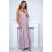 Women's Plus Size (42-46) Long Elegant Party Sleeveless Dress POLISH FASHION PMLBC23265-10 růžová světlá 36