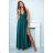 Women's Plus Size (42-46) Long Elegant Party Sleeveless Dress POLISH FASHION PMLBC23265-10 green 36