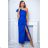 Women's Plus Size (42-46) Long Elegant Party Sleeveless Dress POLISH FASHION PMLBC23265-10 Royal blue 38