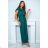 Women's Plus Size (42-46) Long Elegant Party Sleeveless Dress POLISH FASHION PMLBC23265-10 green 38