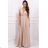 Women's Plus Size (42-46) Long Elegant Party Sleeveless Dress POLISH FASHION PMLBC23265-10 Golden 48