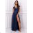 Women's Plus Size (42-46) Long Elegant Party Sleeveless Dress POLISH FASHION PMLBC23265-10 dark blue 48