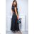 Women's Plus Size (42-46) Long Elegant Party Sleeveless Dress POLISH FASHION PMLBC23265-10 black 46
