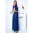 Women's Plus Size (42-46) Long Elegant Party Sleeveless Dress POLISH FASHION PMLBC23265-10 dark blue 38