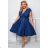 Women's Plus Size (42-46) Long Elegant Party Sleeveless Dress POLISH FASHION PMLBC23265-10 dark blue 44