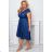 Women's Plus Size (42-46) Long Elegant Party Sleeveless Dress POLISH FASHION PMLBC23265-10 dark blue 44