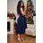 Women's Plus Size (42-46) Long Elegant Party Sleeveless Dress POLISH FASHION PMLBC23265-10 dark blue 44