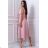 Women's Plus Size (42-46) Long Elegant Party Sleeveless Dress POLISH FASHION PMLBC23265-10 pink 48
