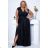 Women's Plus Size (42-46) Long Elegant Party Sleeveless Dress POLISH FASHION PMLBC23265-10 black 48