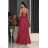 Women's strapless tulle party dress (S/M/L ONE SIZE) ITALIAN FASHION IM923001 růžová malinová 42