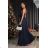 Women's strapless tulle party dress (S/M/L ONE SIZE) ITALIAN FASHION IM923001 dark blue 42