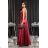Women's strapless tulle party dress (S/M/L ONE SIZE) ITALIAN FASHION IM923001 wine 42