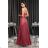 Women's strapless tulle party dress (S/M/L ONE SIZE) ITALIAN FASHION IM923001 wine 42