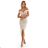 564-5 CALLIE Off-the-shoulder midi dress with neckline - light beige