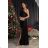 Women's Strapless Long Satin Party Dress (34-42) POLISH FASHION PMLEL24NATHALIE black 42